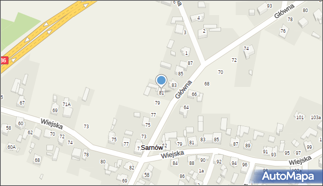 Sarnów, Główna, 81, mapa Sarnów