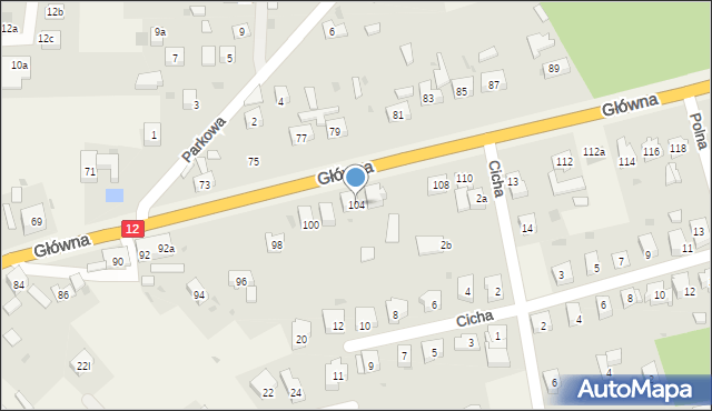Serby, Główna, 104, mapa Serby