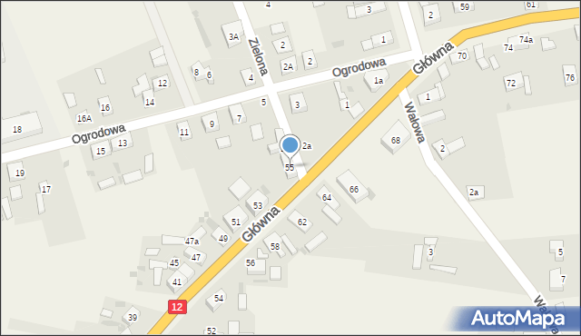Serby, Główna, 55, mapa Serby