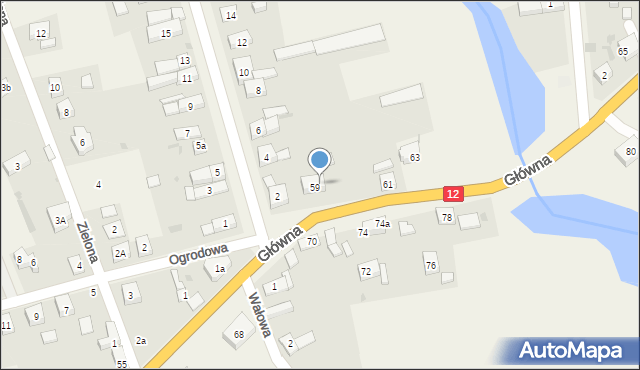 Serby, Główna, 59a, mapa Serby