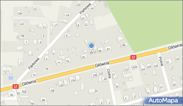 Serby, Główna, 83, mapa Serby
