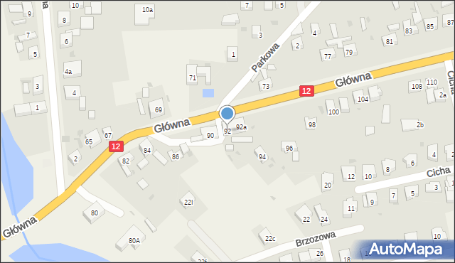 Serby, Główna, 92, mapa Serby