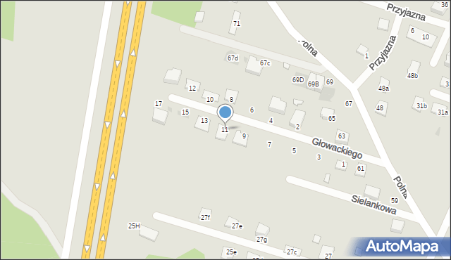 Serock, Głowackiego Mieczysława, 11, mapa Serock