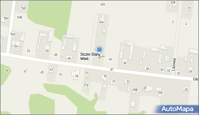 Siczki, Główna, 42, mapa Siczki