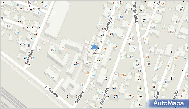 Siedlce, Gliniana, 22, mapa Siedlce