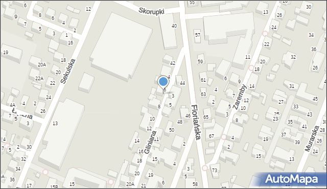 Siedlce, Gliniana, 6A, mapa Siedlce