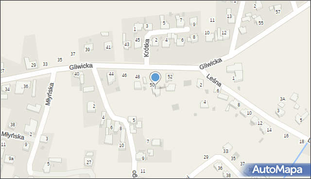 Siedliska, Gliwicka, 50a, mapa Siedliska