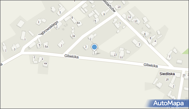 Siedliska, Gliwicka, 7a, mapa Siedliska