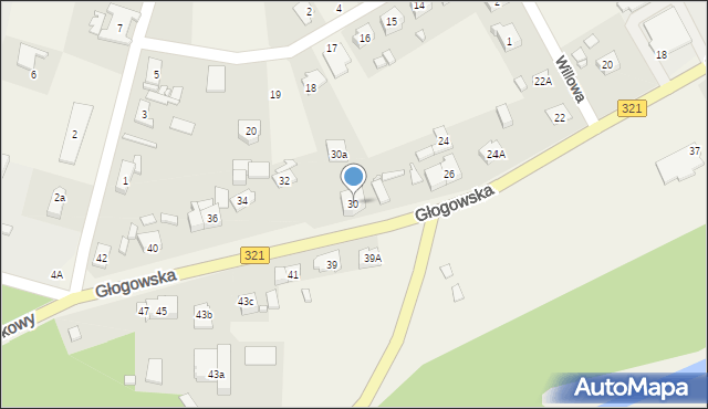 Siedlisko, Głogowska, 30, mapa Siedlisko