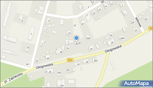 Siedlisko, Głogowska, 32, mapa Siedlisko