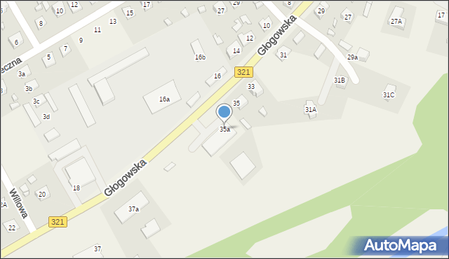 Siedlisko, Głogowska, 35a, mapa Siedlisko