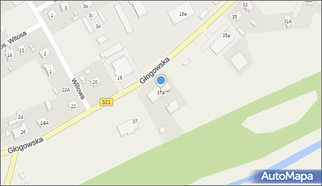 Siedlisko, Głogowska, 37a, mapa Siedlisko