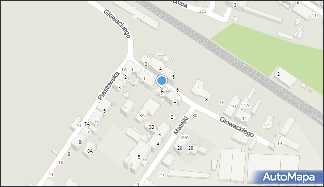 Siemianowice Śląskie, Głowackiego Bartosza, 2, mapa Siemianowice Śląskie