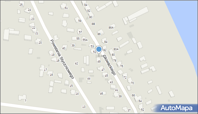 Siemiatycze, Głowackiego Bartosza, 49A, mapa Siemiatycze