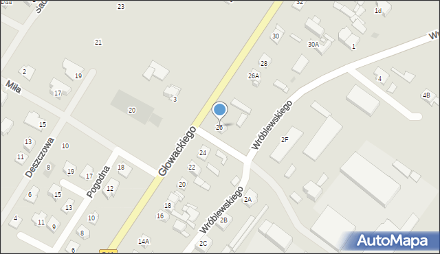 Sierpc, Głowackiego Bartosza, 26, mapa Sierpc