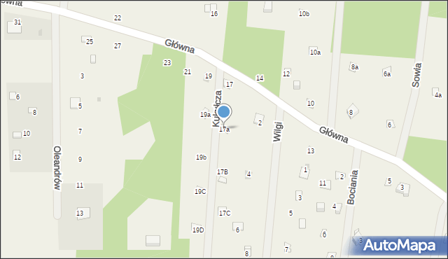 Sikory, Główna, 17a, mapa Sikory