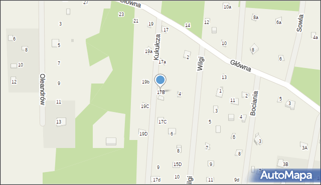 Sikory, Główna, 17B, mapa Sikory