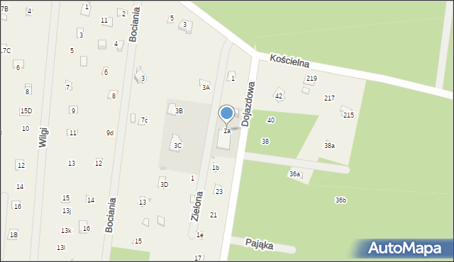 Sikory, Główna, 1a, mapa Sikory