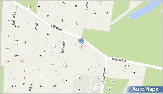 Sikory, Główna, 3, mapa Sikory