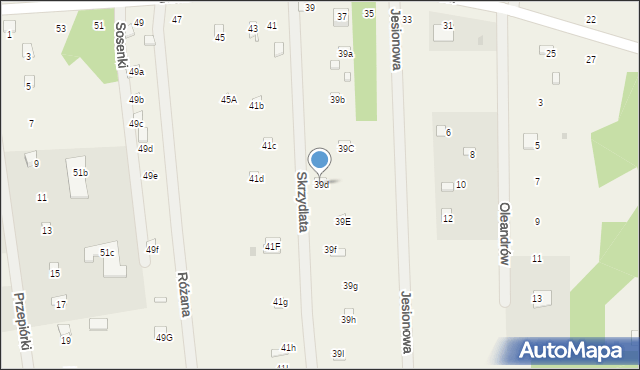 Sikory, Główna, 39d, mapa Sikory