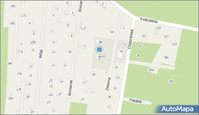 Sikory, Główna, 3C, mapa Sikory