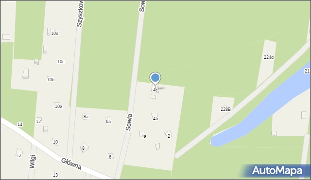Sikory, Główna, 4c, mapa Sikory