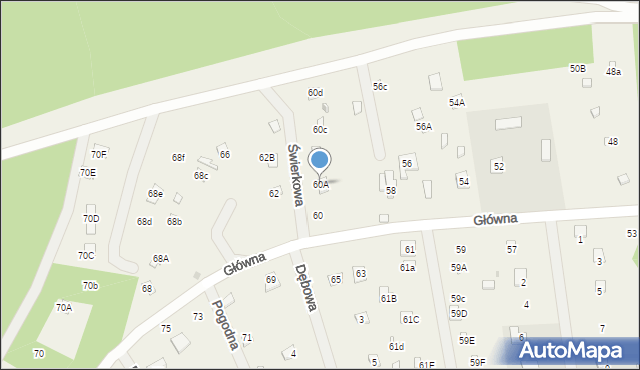 Sikory, Główna, 60A, mapa Sikory
