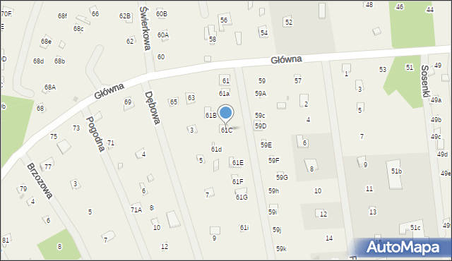 Sikory, Główna, 61C, mapa Sikory