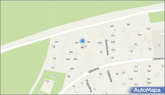 Sikory, Główna, 68c, mapa Sikory