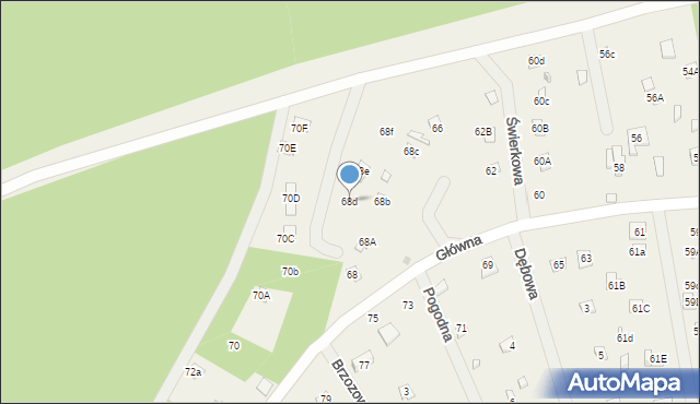 Sikory, Główna, 68d, mapa Sikory