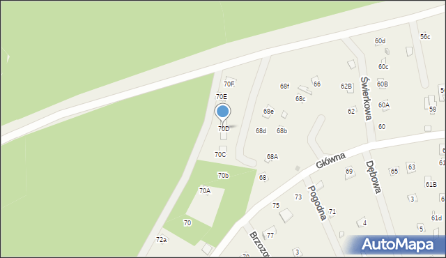Sikory, Główna, 70D, mapa Sikory