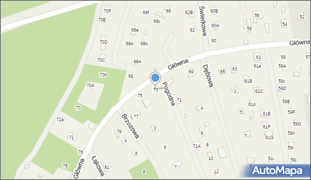 Sikory, Główna, 73, mapa Sikory