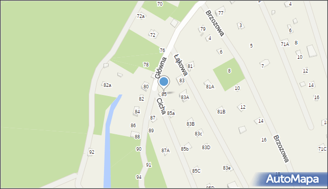 Sikory, Główna, 85, mapa Sikory