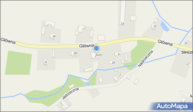 Silniczka, Główna, 27, mapa Silniczka