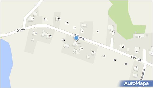 Simoradz, Główna, 34, mapa Simoradz