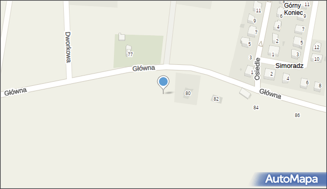 Simoradz, Główna, 78, mapa Simoradz