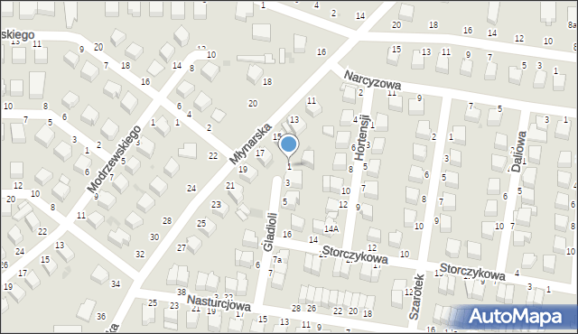 Skierniewice, Gladioli, 1, mapa Skierniewic