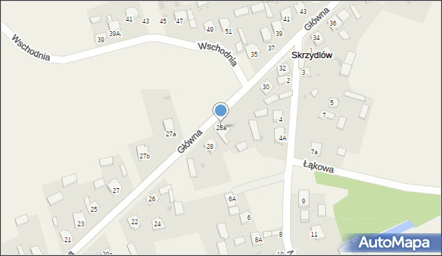 Skrzydlów, Główna, 28a, mapa Skrzydlów