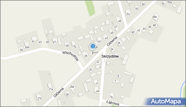 Skrzydlów, Główna, 37, mapa Skrzydlów