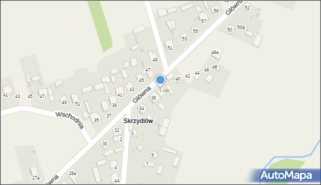Skrzydlów, Główna, 38, mapa Skrzydlów