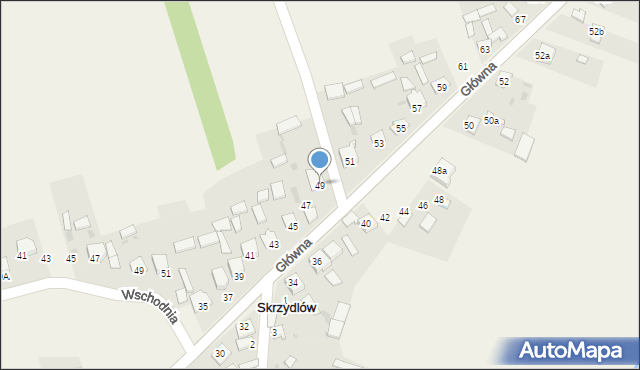 Skrzydlów, Główna, 49, mapa Skrzydlów