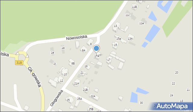 Sława, Głogowska, 17A, mapa Sława