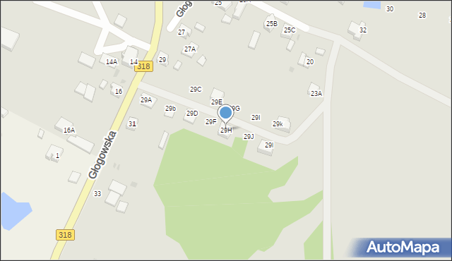 Sława, Głogowska, 29H, mapa Sława