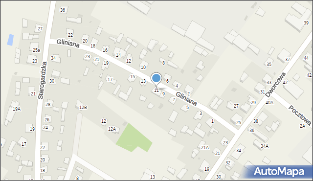 Śliwice, Gliniana, 11, mapa Śliwice
