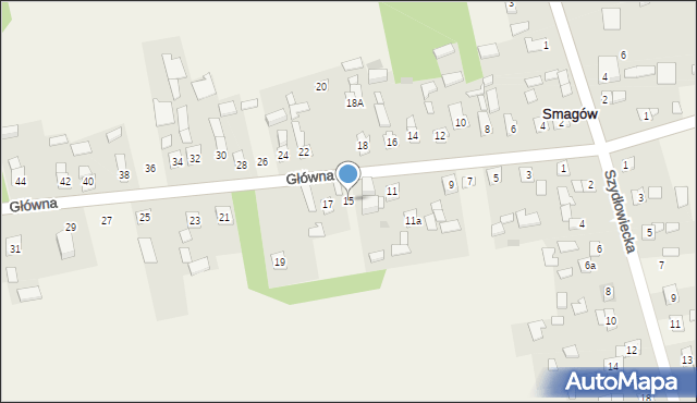 Smagów, Główna, 15, mapa Smagów