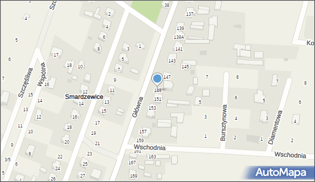 Smardzewice, Główna, 149, mapa Smardzewice