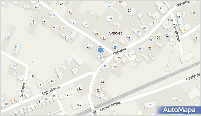 Smolec, Główna, 33, mapa Smolec