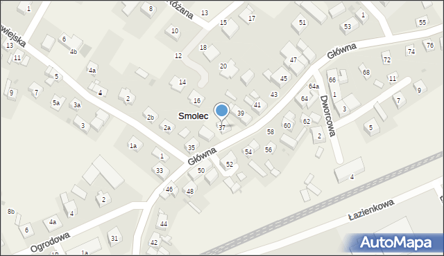 Smolec, Główna, 37, mapa Smolec