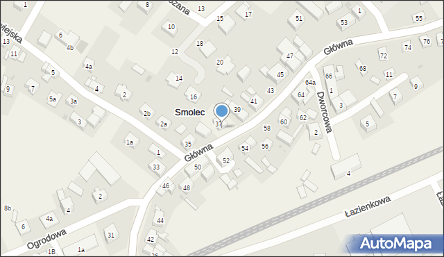 Smolec, Główna, 37a, mapa Smolec