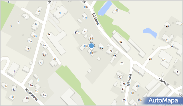 Smolec, Główna, 83, mapa Smolec